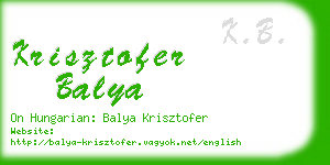 krisztofer balya business card